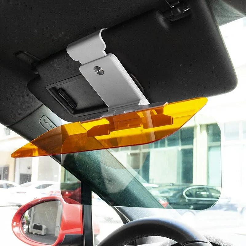 Anti-high beam goggles and dual-use car sun visor with telescopic adjustment mechanism