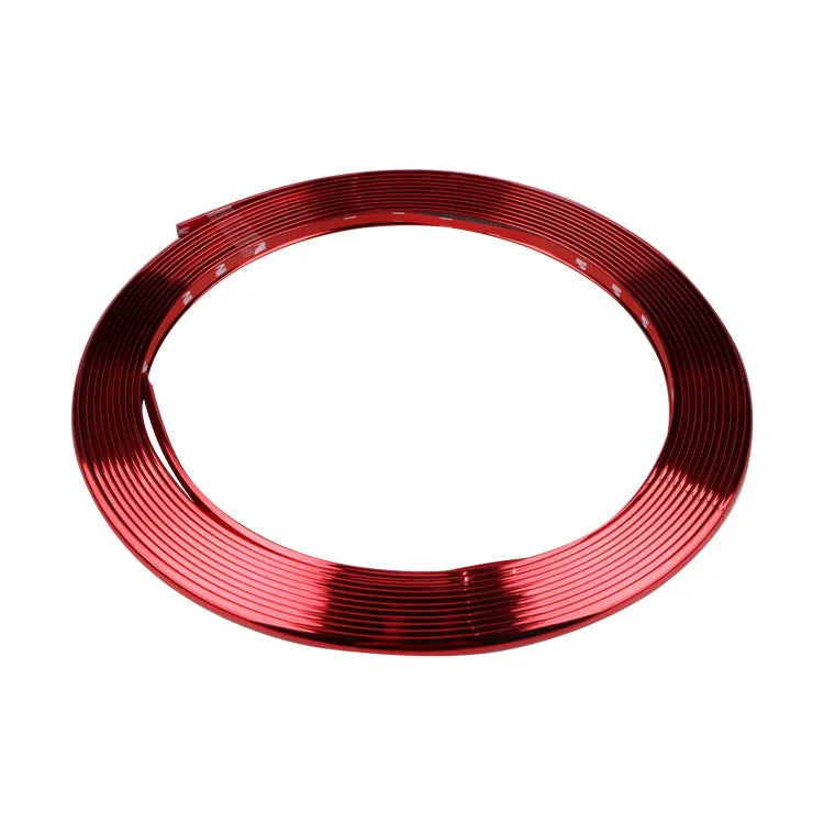 Galvanised electroplated purple PVC wheel hub trim strip on 8 metre roll for car wheel protection
