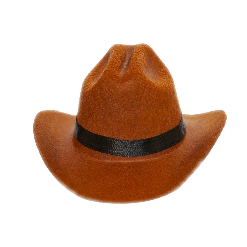 British cowboy hat for cats in various colours with ribbon or velvet trim