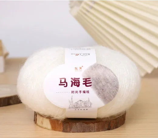 Mohair wool ball for DIY scarf knitting and crochet in Inverness thread style with multiple colour options