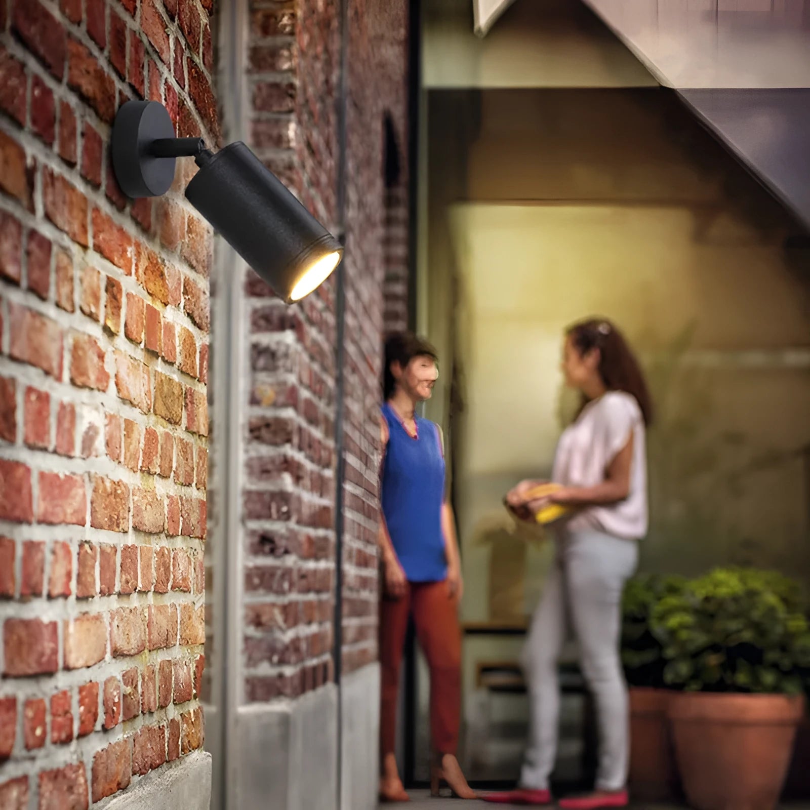 Outdoor aluminium ground lamp with stake base for garden lighting