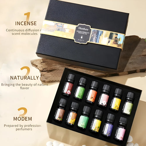 Water-soluble aromatherapy essential oil set in combination box with multiple bottle options