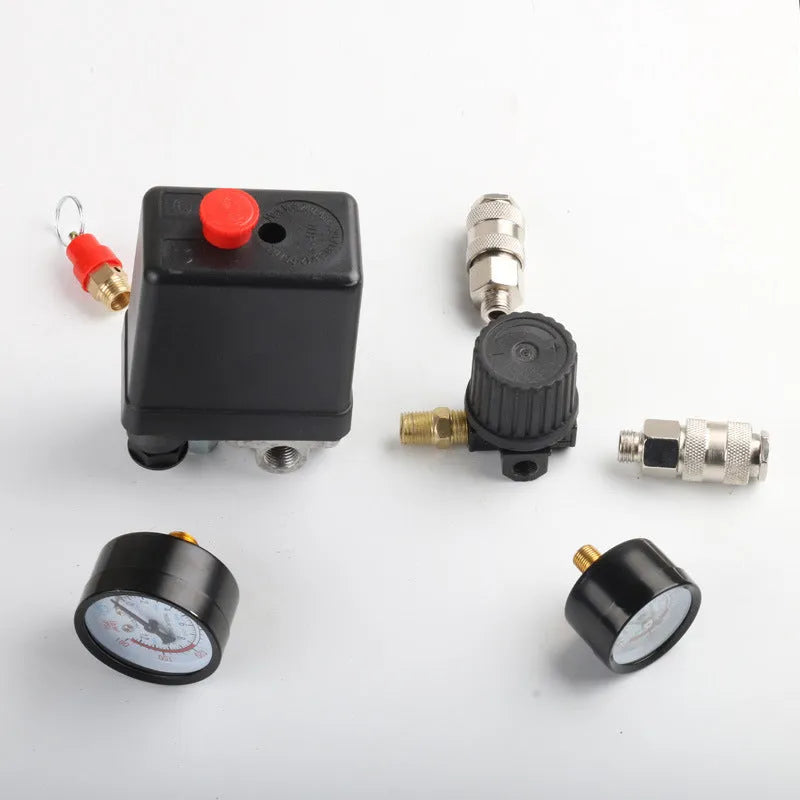 Air compressor pressure regulating valve switch with 12MM connector and 220V 380V rating label