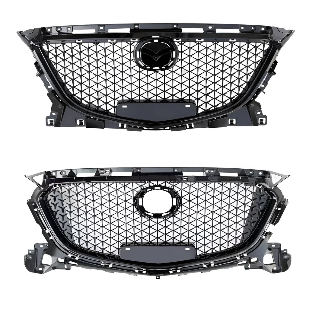 Unksera car rear spoiler retrofit kit in three-section carbon braze pattern design for 14-19 vehicles
