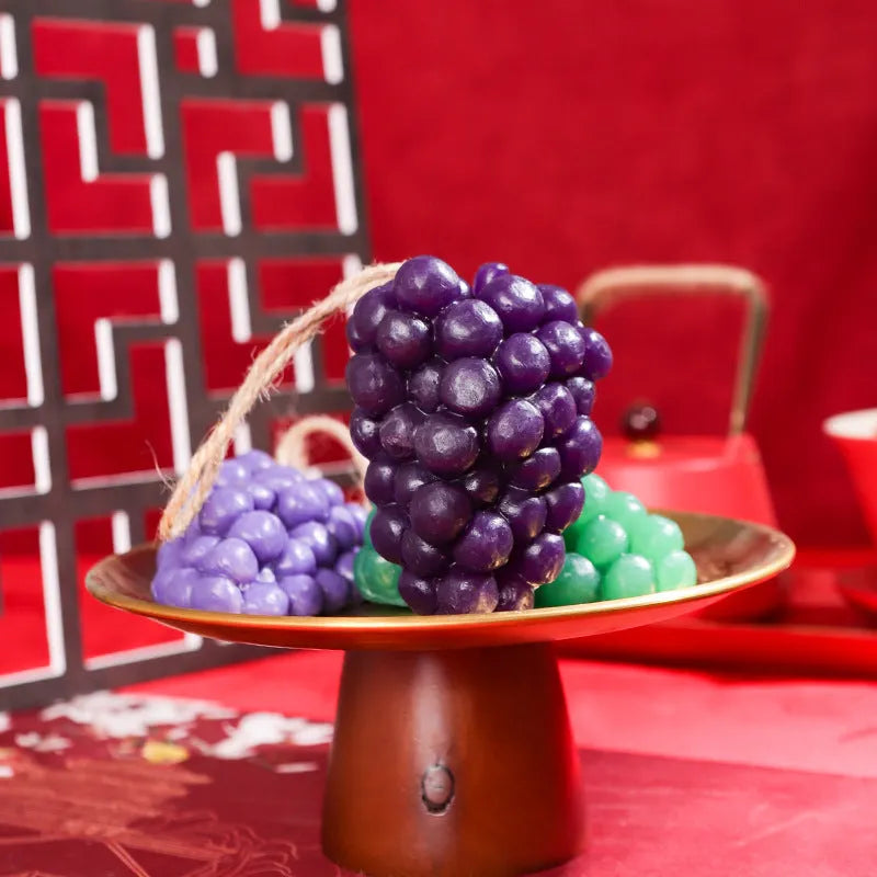 Grape cluster handmade soap bar in purple and green colours, 80g weight