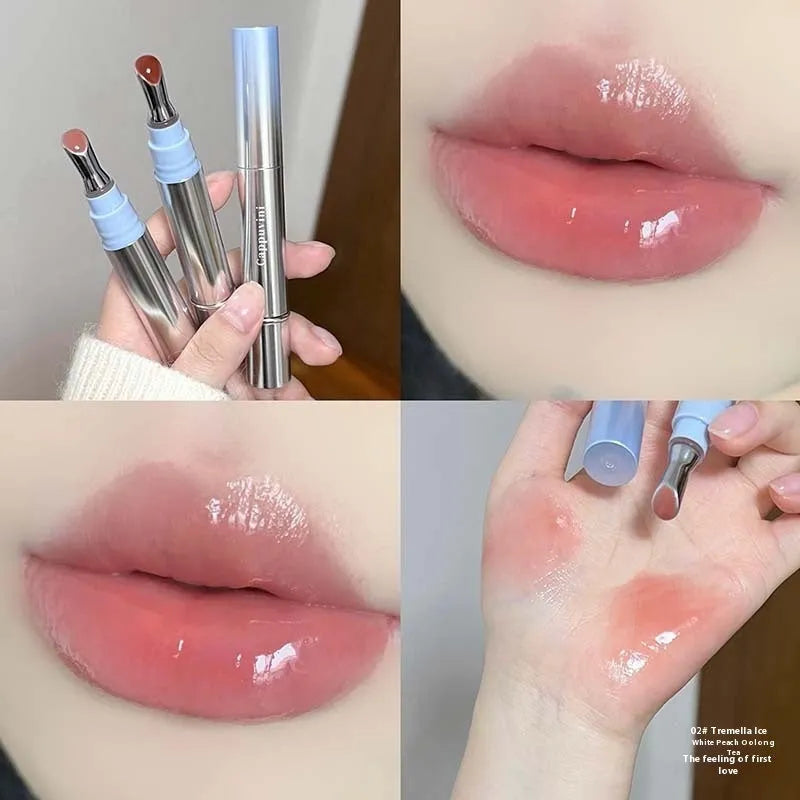 Mirror Water Light lip gloss lipstick in six ice colours including almond and raspberry shades