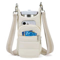Cycling water bottle bag in black, pink or beige for bicycle handlebar mounting