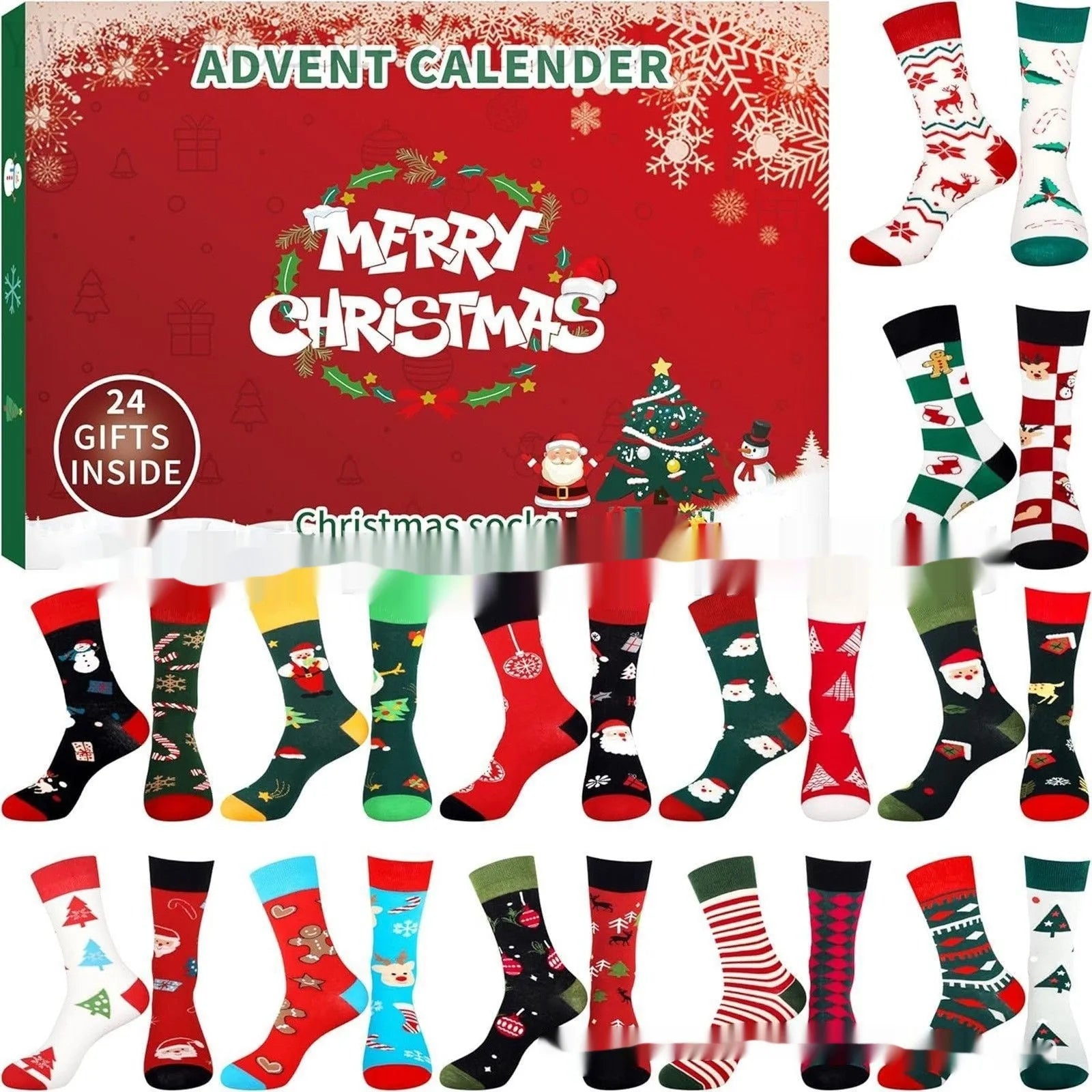 Christmas socks blind box resin decorations in various colour options for holiday displays