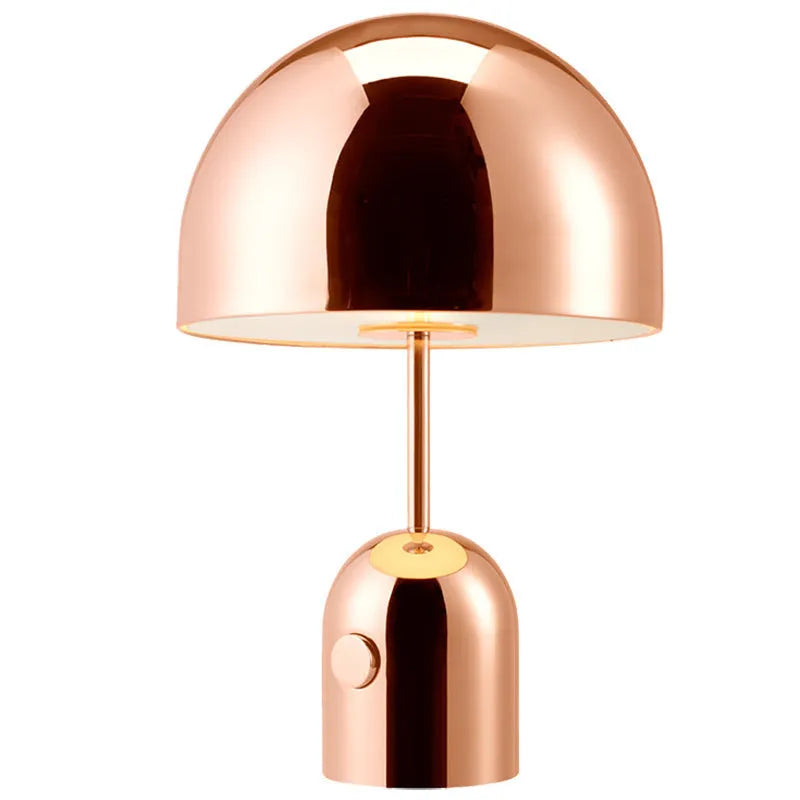 Post-modern metal table lamp in rose gold finish with 280x450mm dimensions
