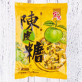 Three bags of hard candy: plum sugar, guava and tangerine peel flavours in 350g and 355g sizes