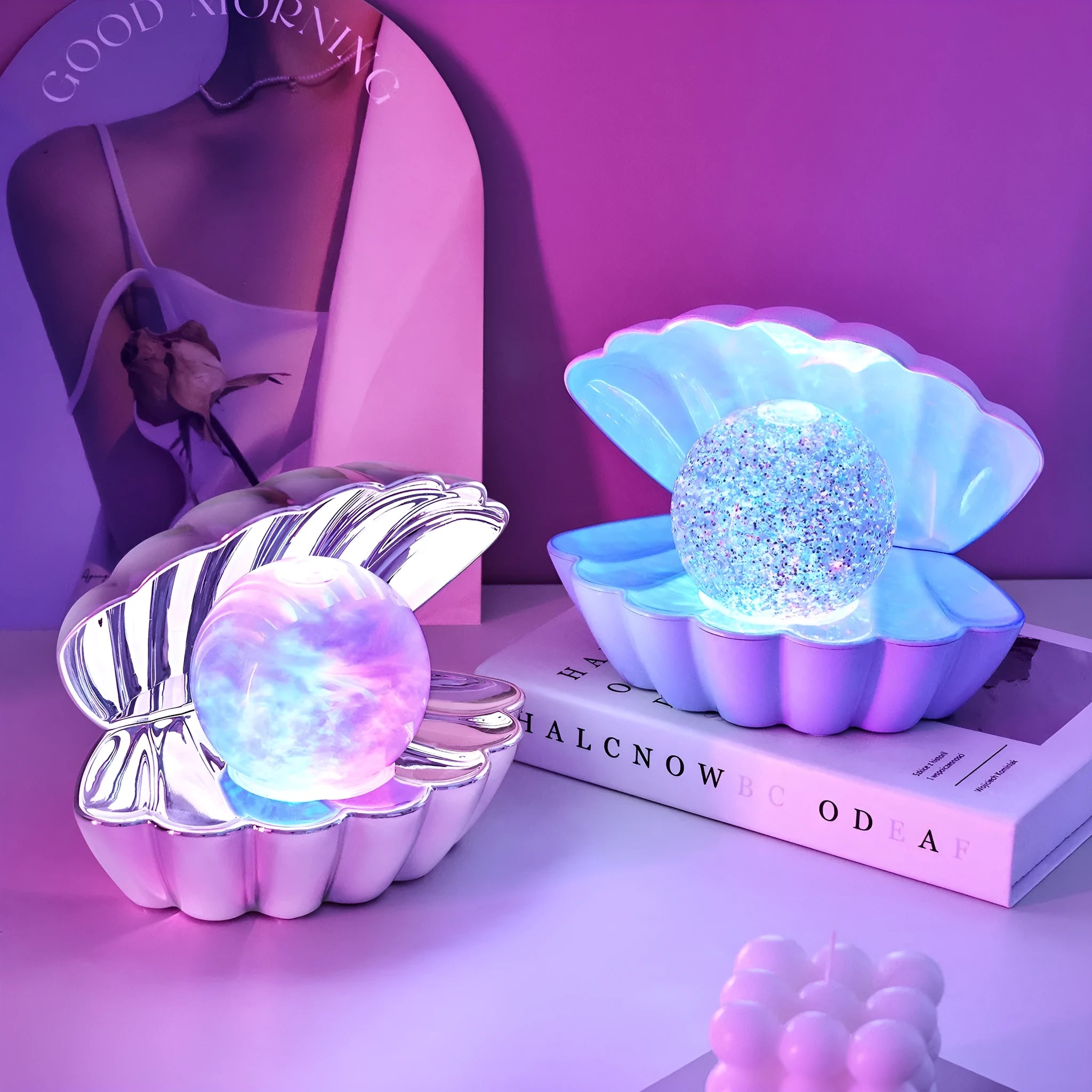 Shell shaped night lamp decorative light 15x18cm low voltage LED
