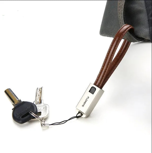 20cm leather USB C to Lightning charging cable for iPhone in red, black or brown colours with zinc alloy connectors