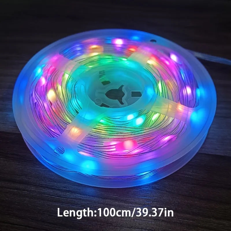 10-metre LED light string with 100 multi-colour lights for festival and party decoration
