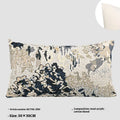 Antique blue abstract floral patterned wool blend cushion cover in square and waist pillow sizes.