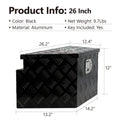 Black 26 inch aluminium alloy tool case with T-casting design and latch closure