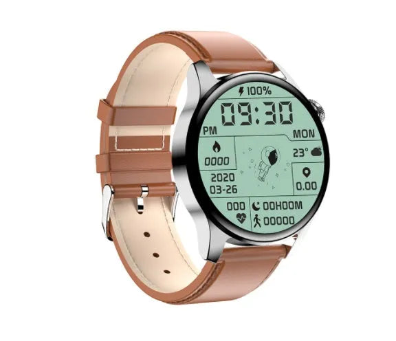 Smart watch with colour touch screen showing heart rate data, with a black silicone sports strap on a wrist.