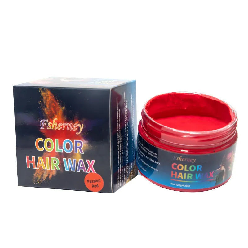120g tub of hair styling clay shown in one of its nine colour options: Blue, Green, Orange, Purple, Red, Rose, White, Yellow, or Granny Grey.