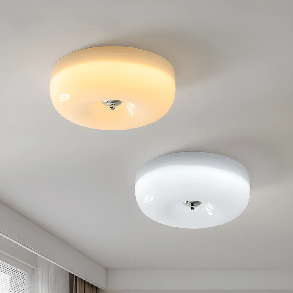 Cream coloured American style bedroom ceiling light fixture with three-colour lighting control