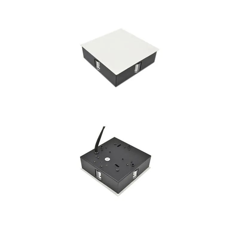 Modern square and round LED wall light with iron shade and aluminium frame
