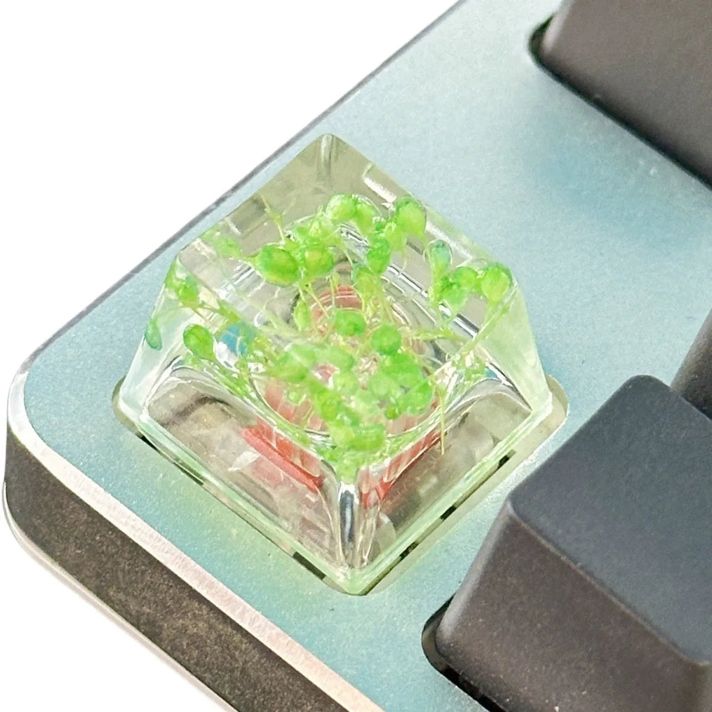 High transparency resin starry sky artisan keycap for mechanical keyboards in violet colour