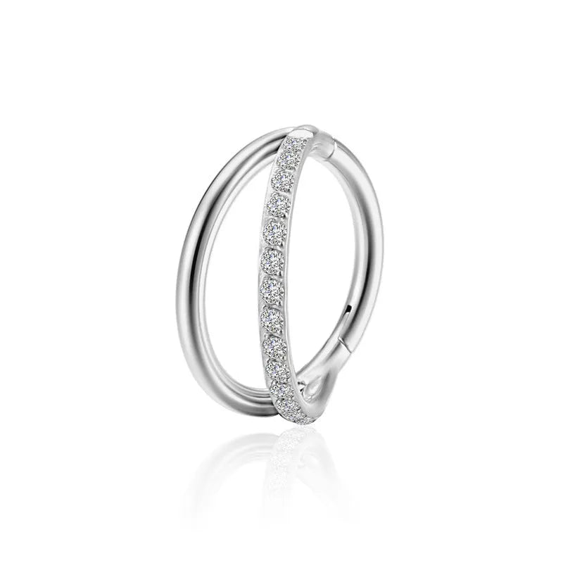 Titanium alloy nose ring body piercing jewellery with diamond treatment in multiple colour finishes