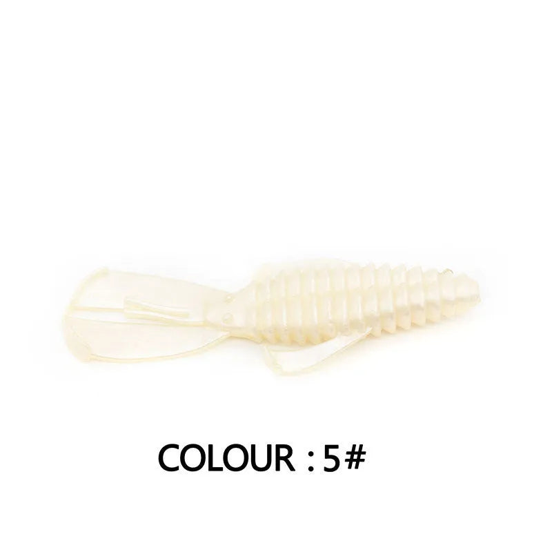 PVC fishing soft bait lure in various colours showing 8cm and 12cm size options