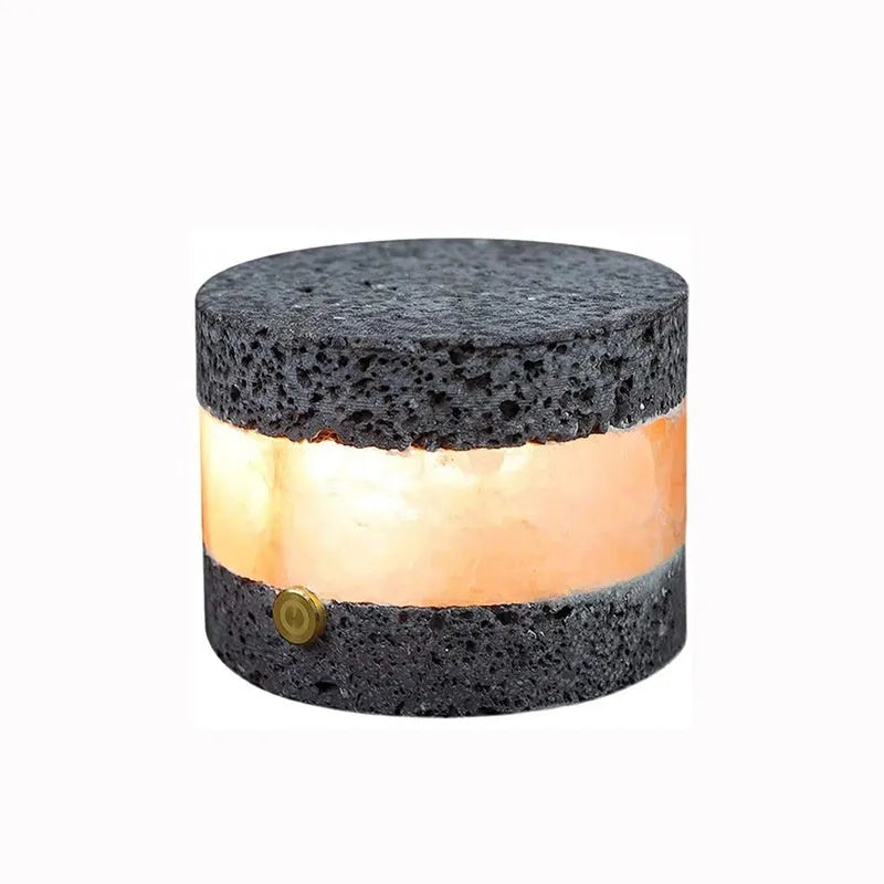 Orange volcanic rock USB charging lamp with essential oil diffusion and LED night light