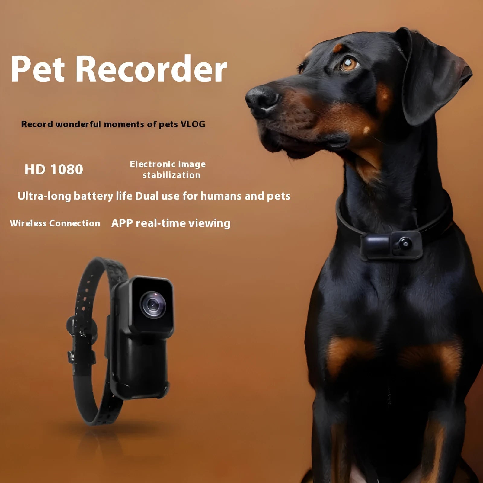 Black wifi camera neckband wireless recorder with TYPE-C port
