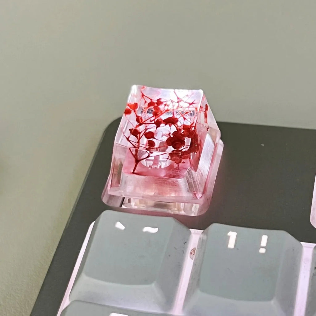 High transparency resin starry sky artisan keycap for mechanical keyboards in violet colour