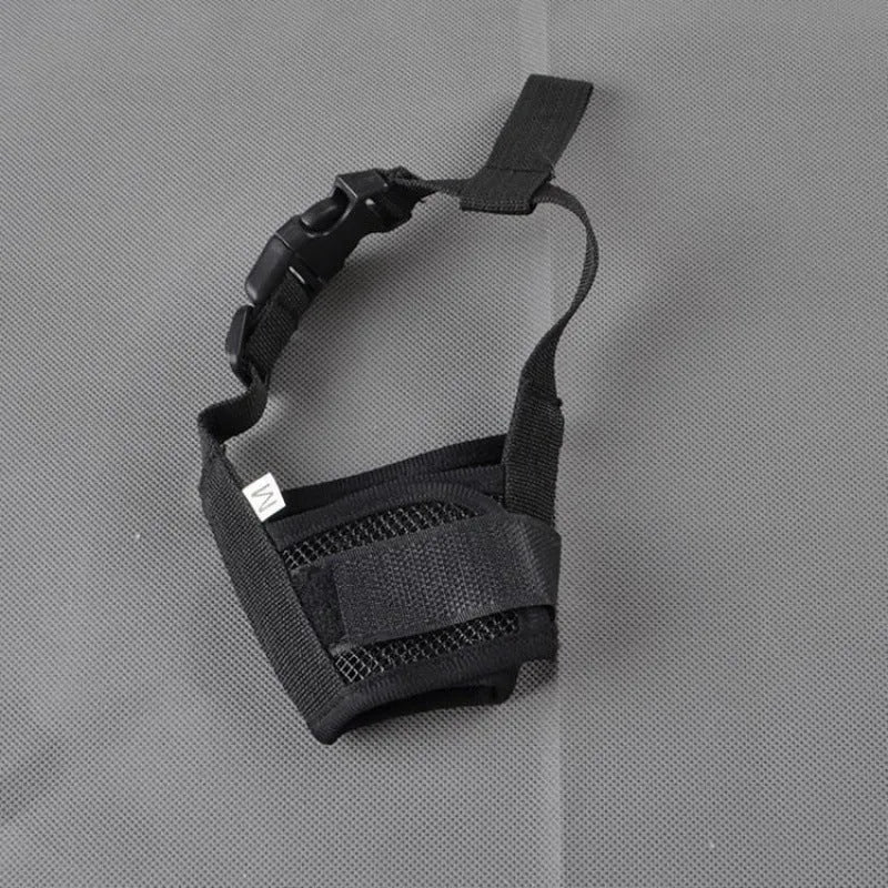 Adjustable plastic dog muzzle in multiple colours with size options for different mouth measurements