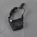 Adjustable plastic dog muzzle in multiple colours with size options for different mouth measurements