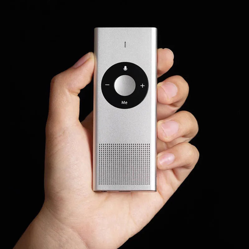 Xiaomi AI Translator portable voice translation device in Deep grey colour on a table