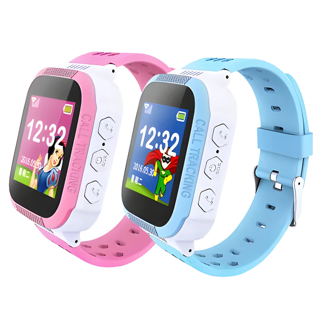 Blue and pink children's phone watch with 1.44 inch IPS colour screen