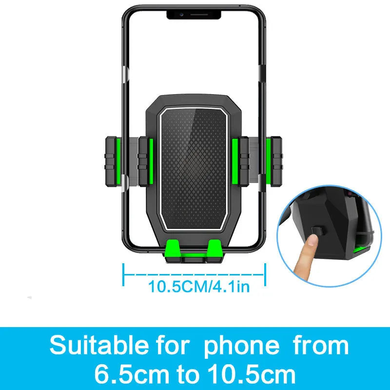 Green and grey A02 model car accessory holder for kettles and mobile phones on a car seat.