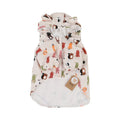 Cartoon dog raincoat with double waterproof coating in beige colour with cat head design
