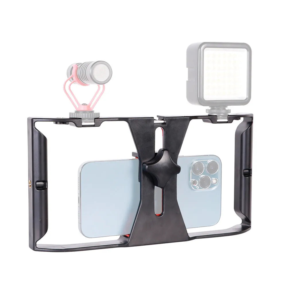 Simple and portable desktop telescopic tripod in ABS with mobile phone holder for stable desk use