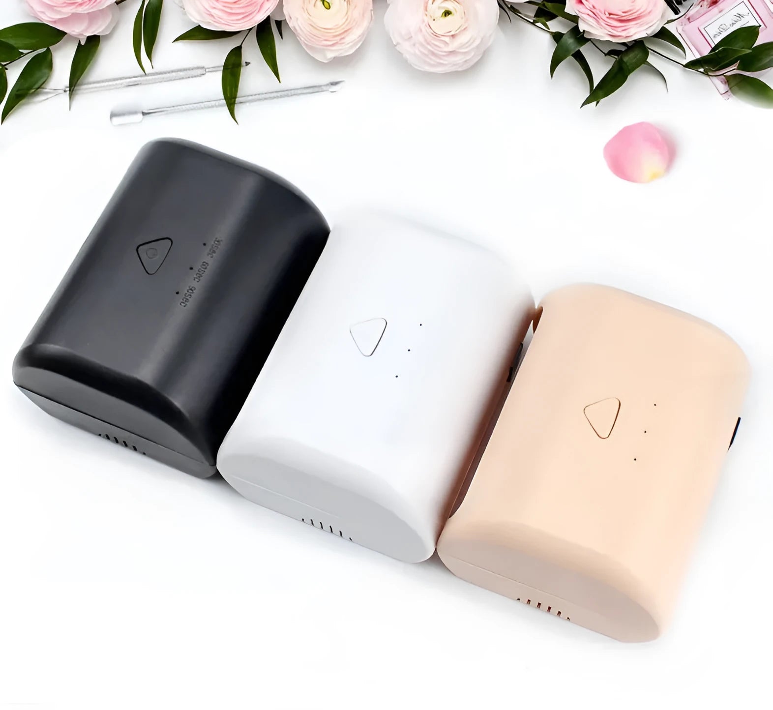 9W LED nail lamp in black with dual UV/LED light source, compact 120x96x71mm size, for gel polish curing