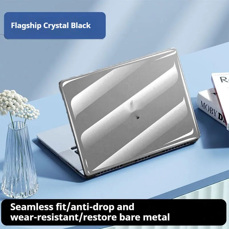Transparent MacBook protective shell case for Air and Pro models including M3 laptops