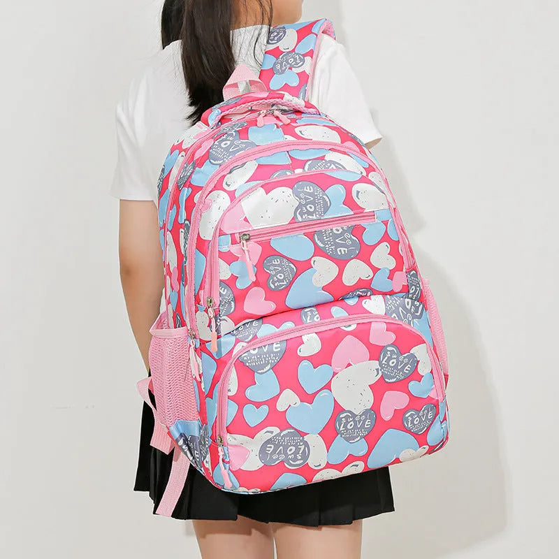Oxford cloth student schoolbag with air cushion shoulder straps in blue colour