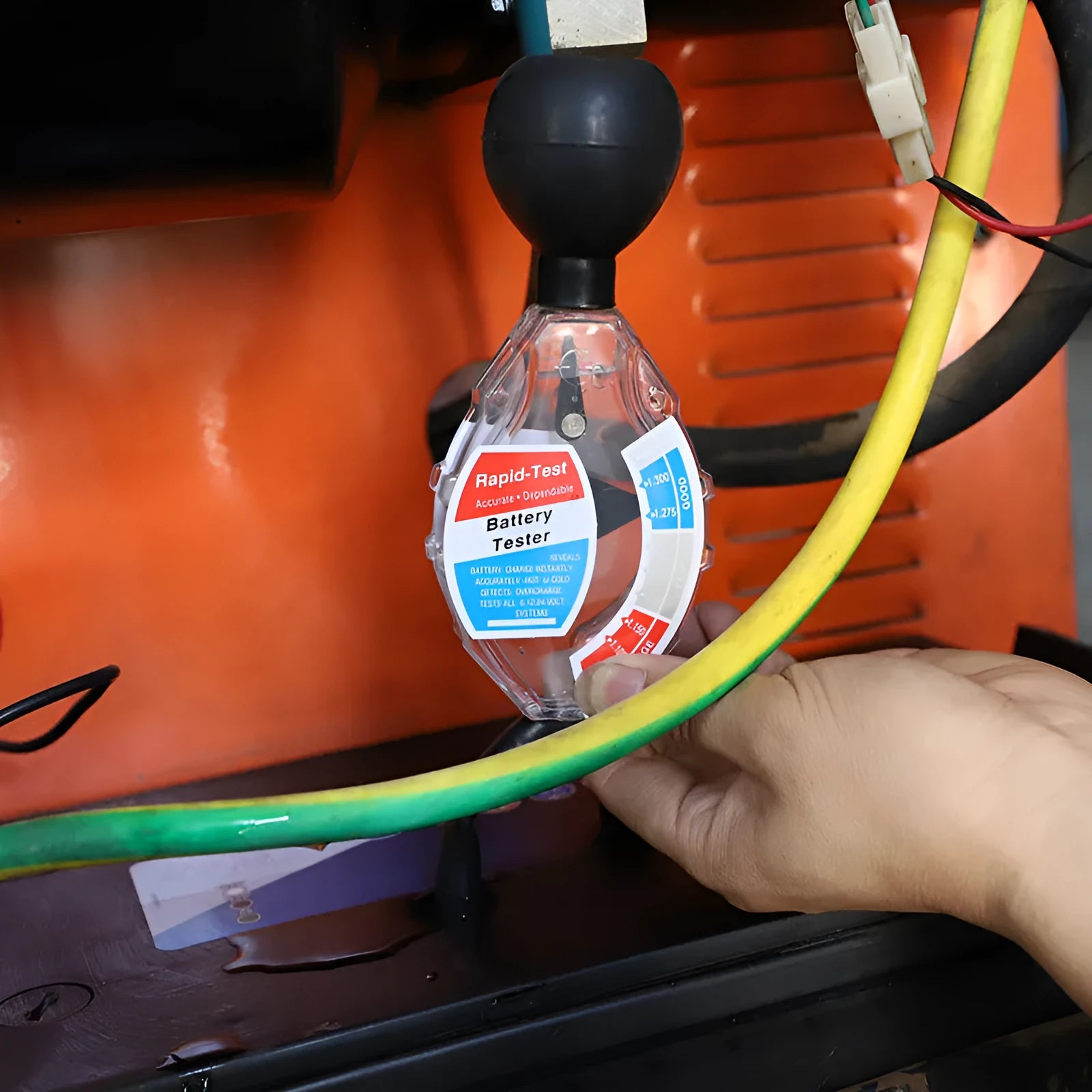 Suction electrolyte hydrometer tool for lead acid battery testing