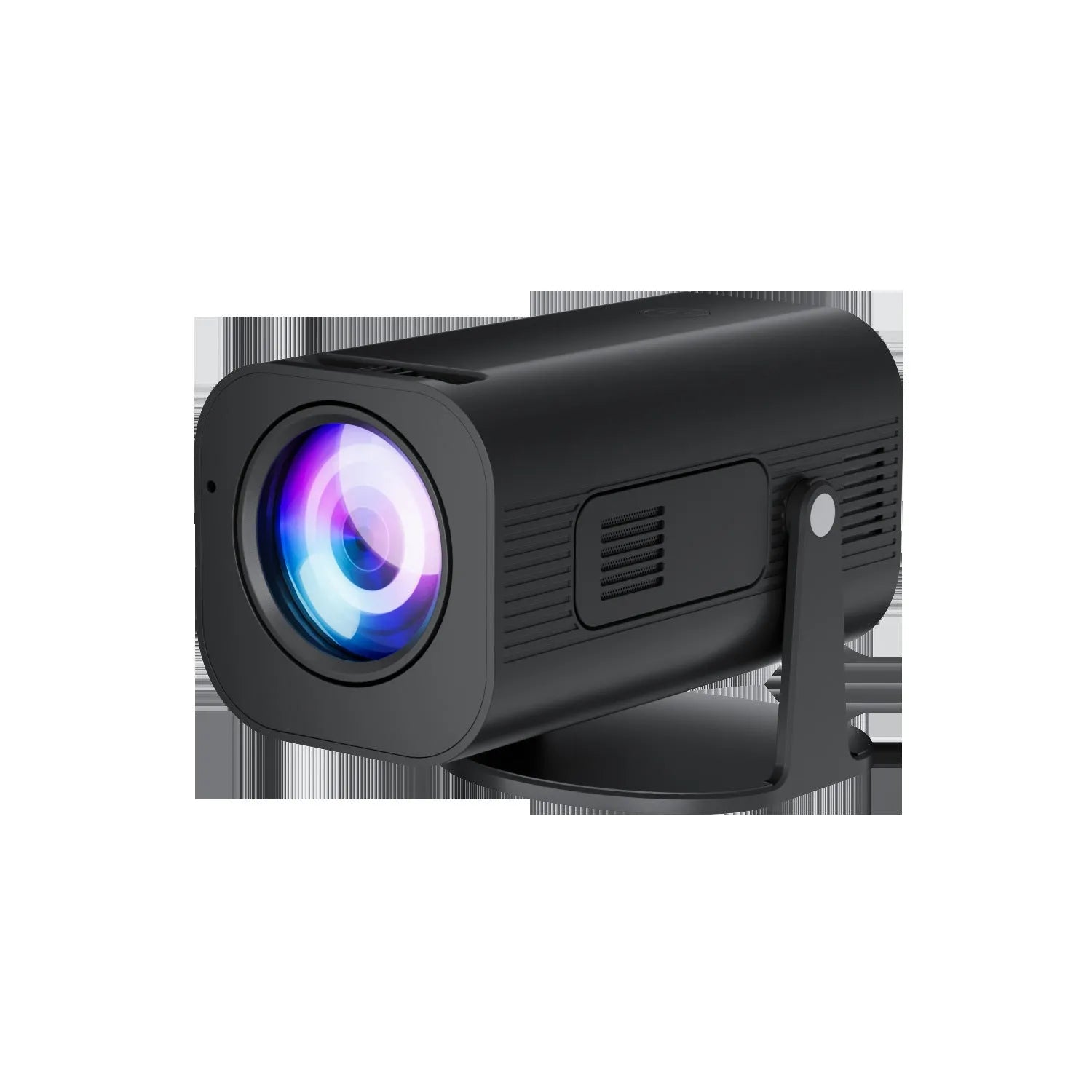 P330 portable mini projector in black or white showing remote control and power cord