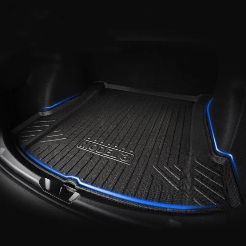 Rubber floor mat with TPE footrest for Tesla car interior