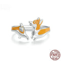 Silver electroplated fashion ring with a cute cartoon corgi dog design on it.