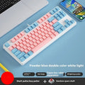 87-key wired mechanical keyboard with multicolour keycaps on black base, showing hot-swappable switches and included tools