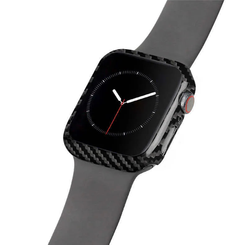 44mm Apple Watch 4 half wrap leather case in bright black and matt black options