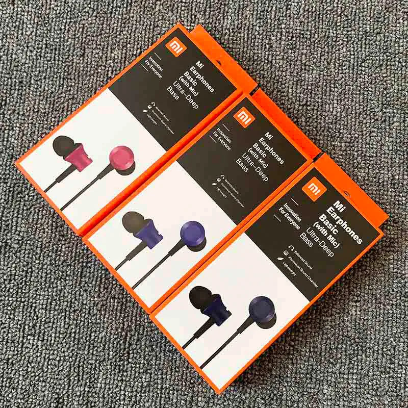 Piston wired in-ear headphones with 3.5mm jack in black, blue, and red colour options