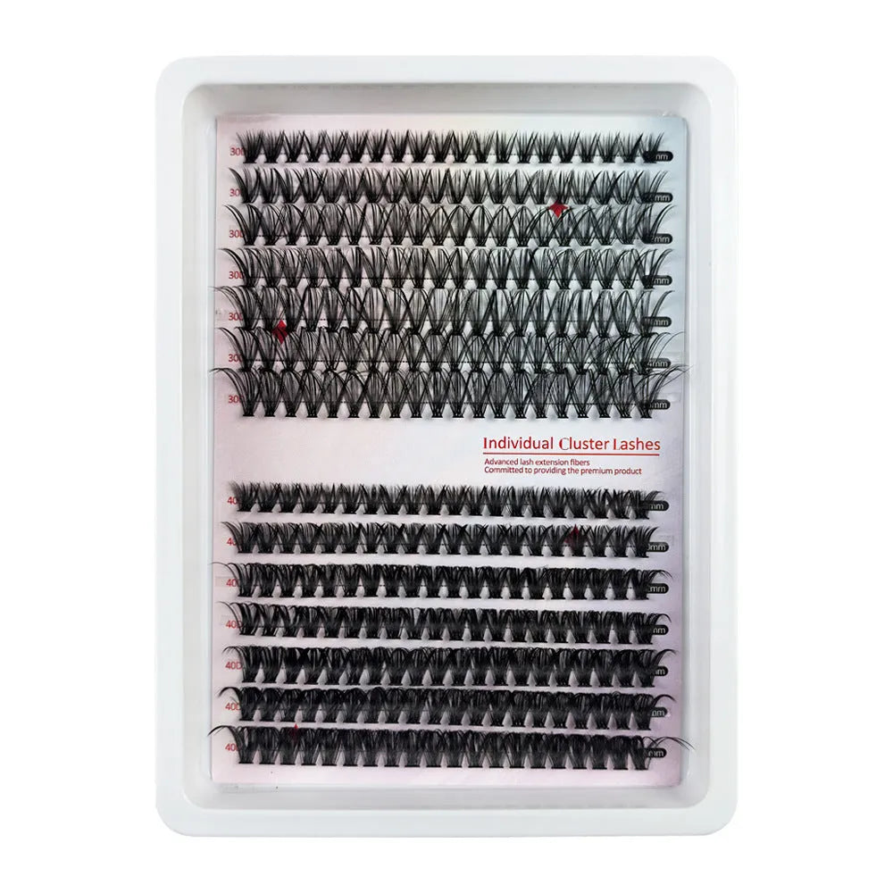 Creative large capacity messy eyelash mixed set in storage box showing five different style specifications