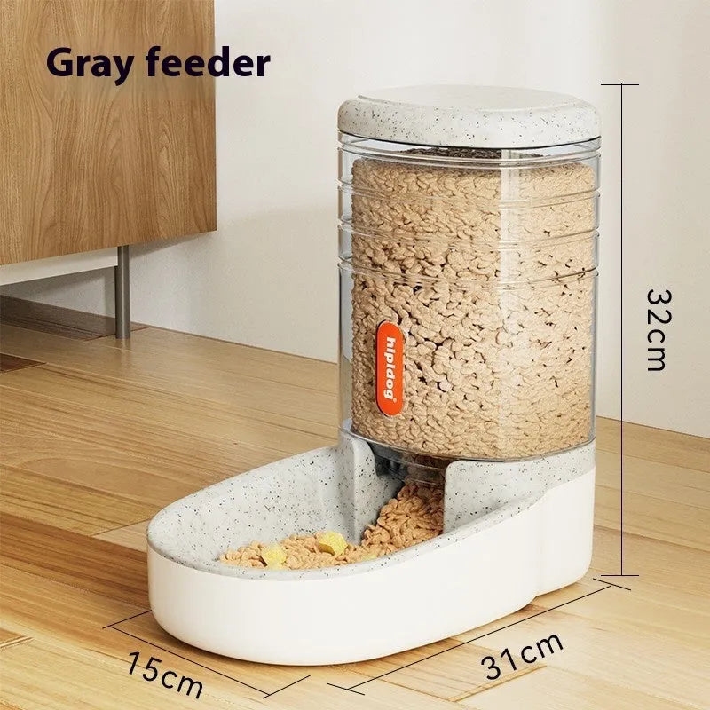Automatic pet water fountain or feeder with 3.8L capacity in grey, blue, pink, or green colour