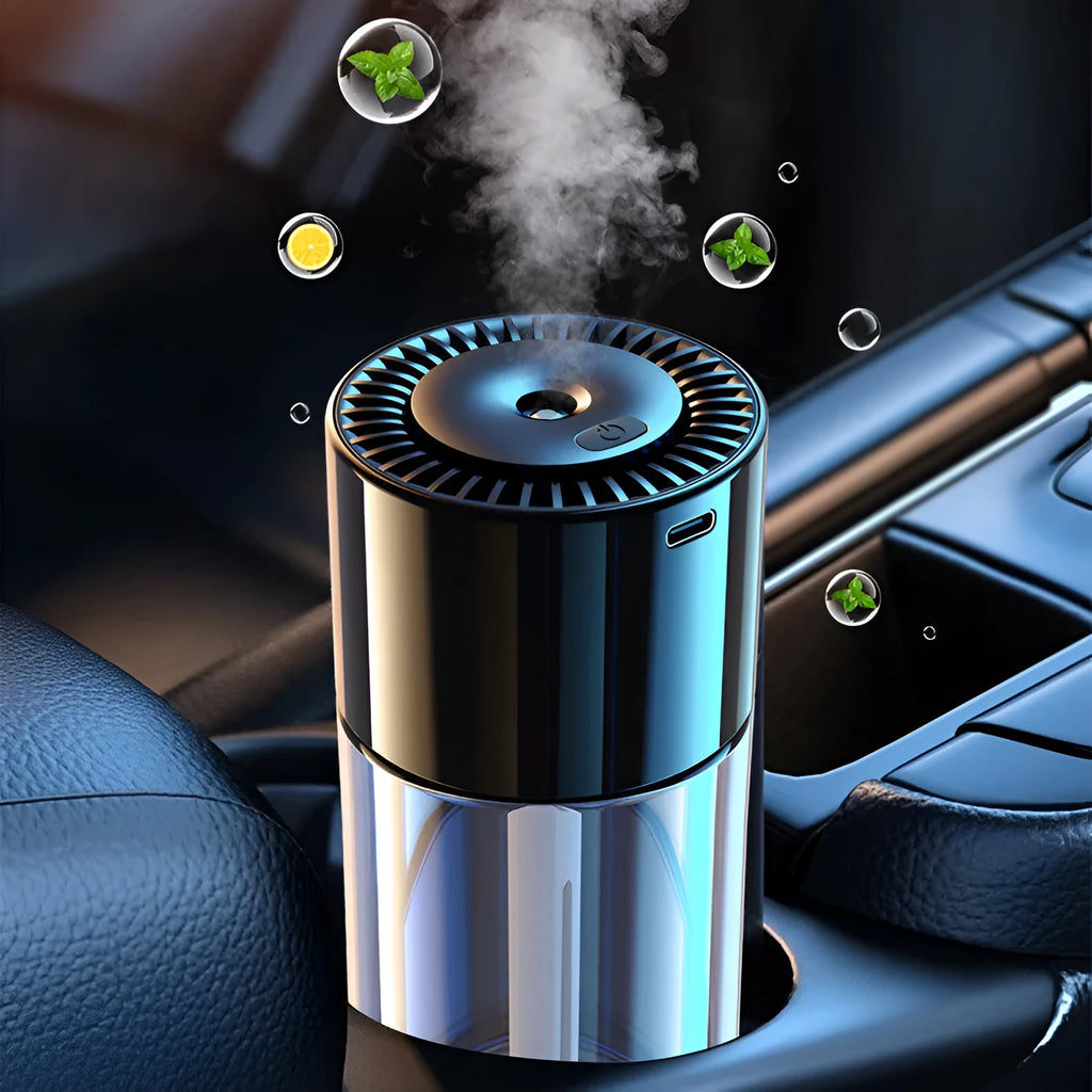 AI intelligent spray perfume humidifier with glass seat in choice of six fragrances