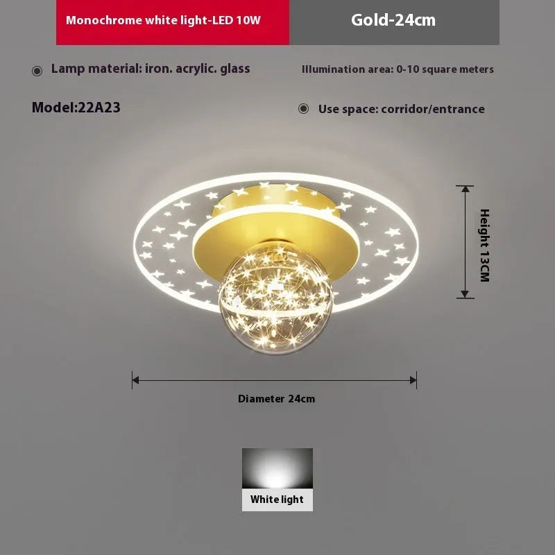 Modern corridor ceiling lamp in black finish with LED light source